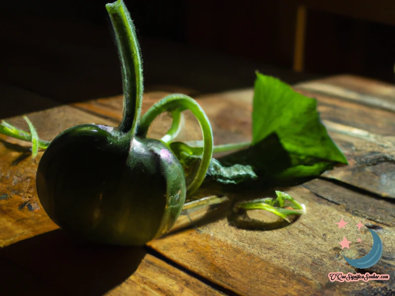 Sonhar Com Abóbora Verde Na Rama Cortada